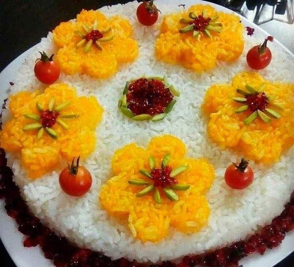 تزیین برنج با زرشک ساده ترین و بهترین ایده ها برای تزیین کردن برنج با زرشک و زعفران