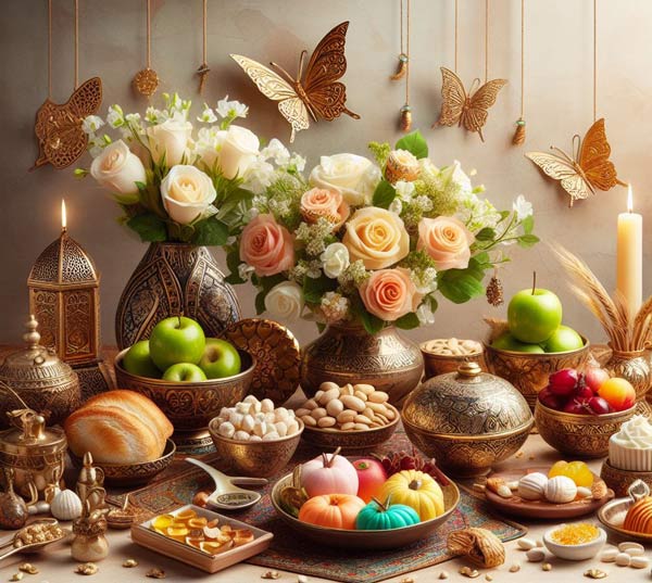 مدل سفره هفت سین زیباترین و خلاقانه ترین ایده ها برای تزیین سفره هفت سین 1403
