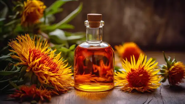 خواص روغن گلرنگ برای مردان و زنان و پوست و مو و کبد چرب